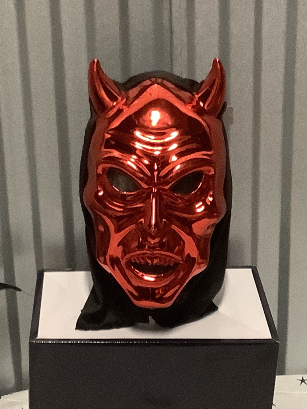 Adult Red Devil oil slick Halloween Mask